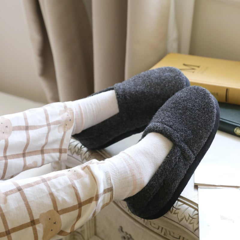 MIXIN Big Kid Boy's Slippers House Shoes with Anti Slip Sole Indoor Outdoor Grey 4-5 Big Kid - Image 2